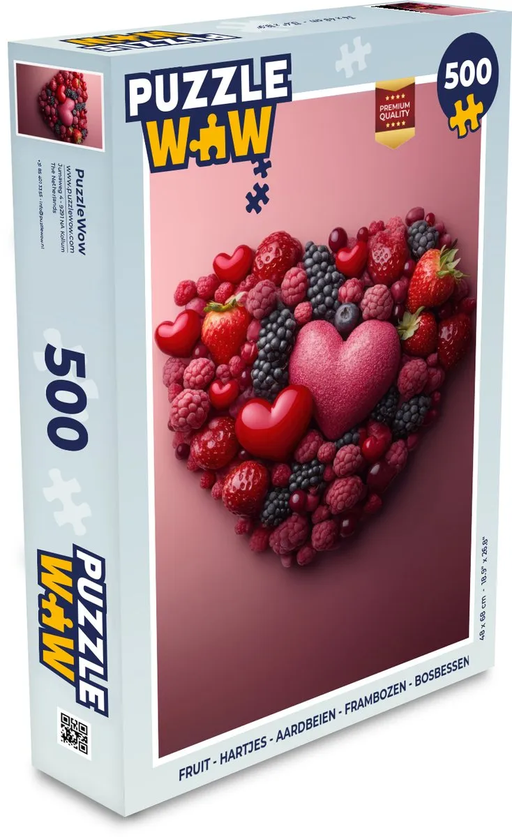 PuzzleWow Fruit Hartjes Legpuzzel 500 Stuks - MPN 8721169397429
