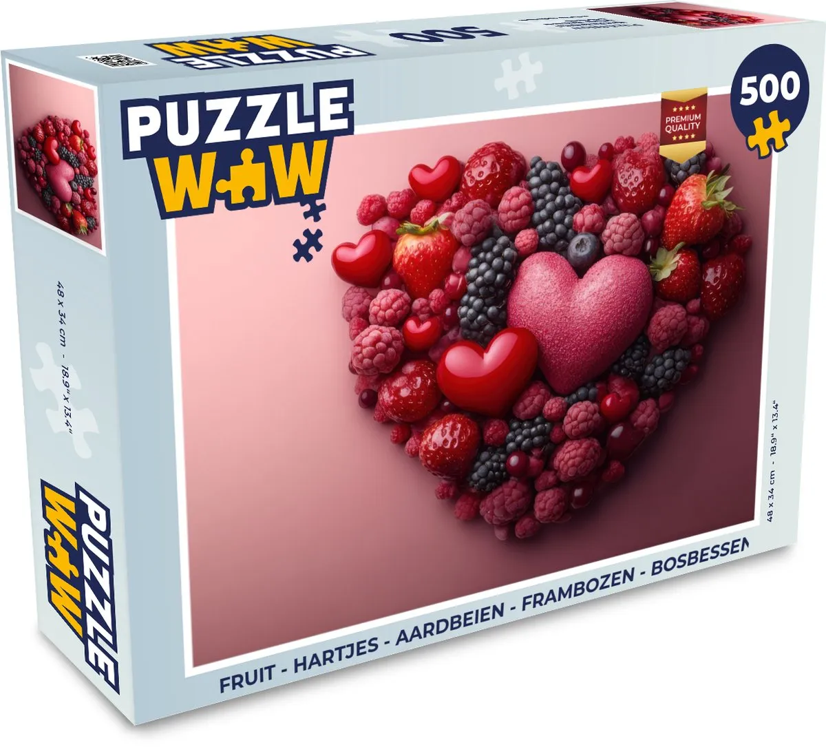 PuzzleWow Fruit Hartjes Legpuzzel 500 Stuks - MPN 8721169397429