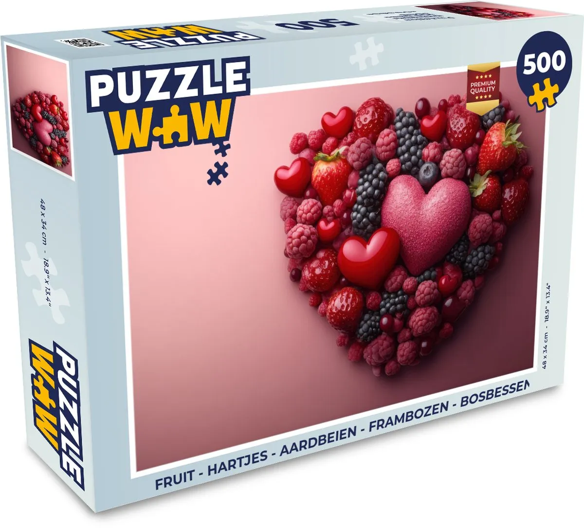 PuzzleWow Fruit Hartjes Legpuzzel 500 Stuks - MPN 8721169397429