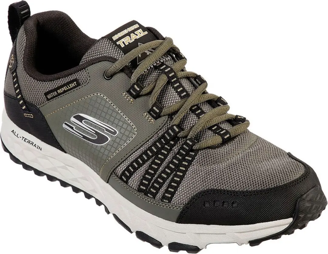 Skechers Escape Plan Heren Wandelschoenen - 40 - Groen/Zwart