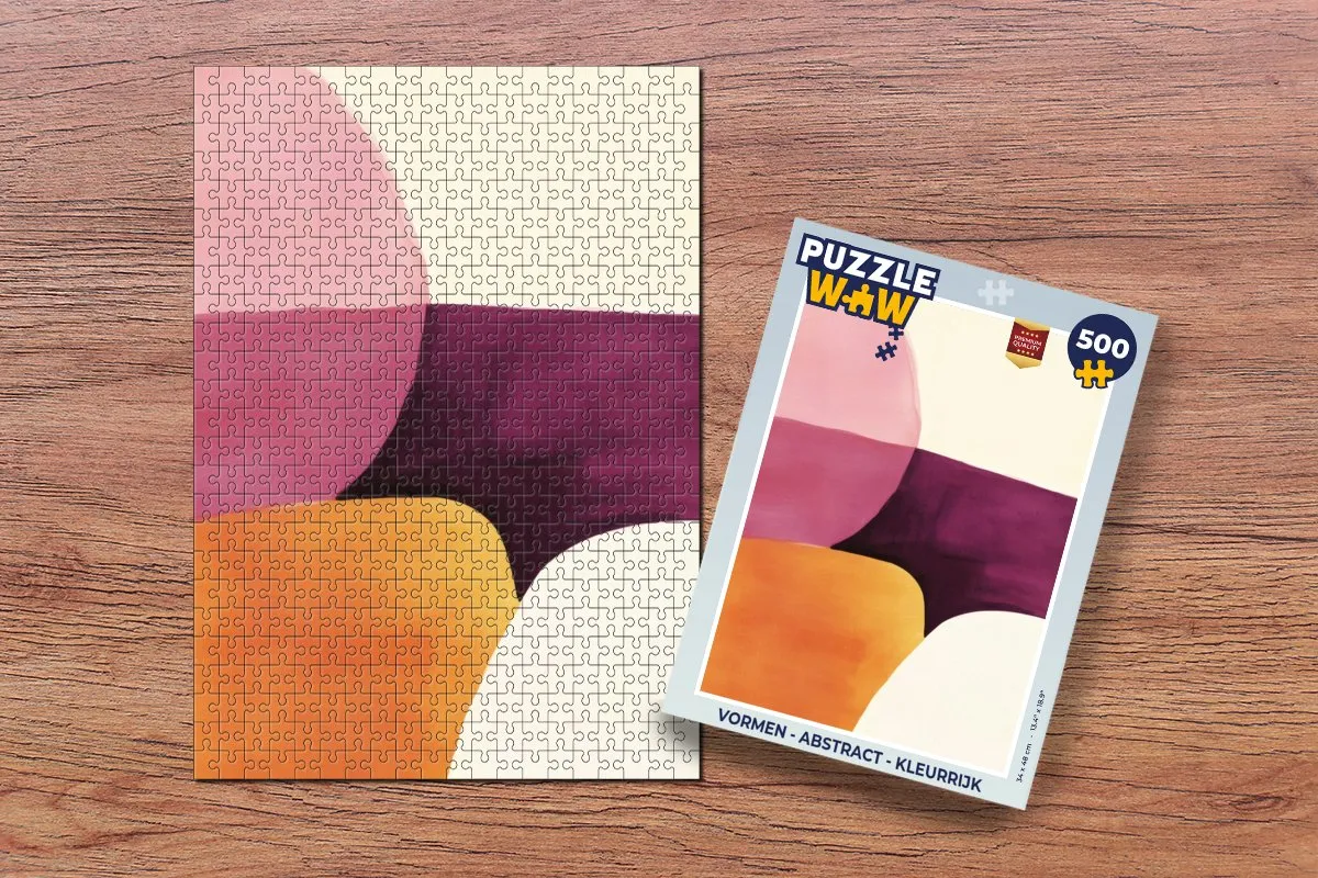 PuzzleWow Abstract Vormen Legpuzzel 500 Stuks - Kleurrijk
