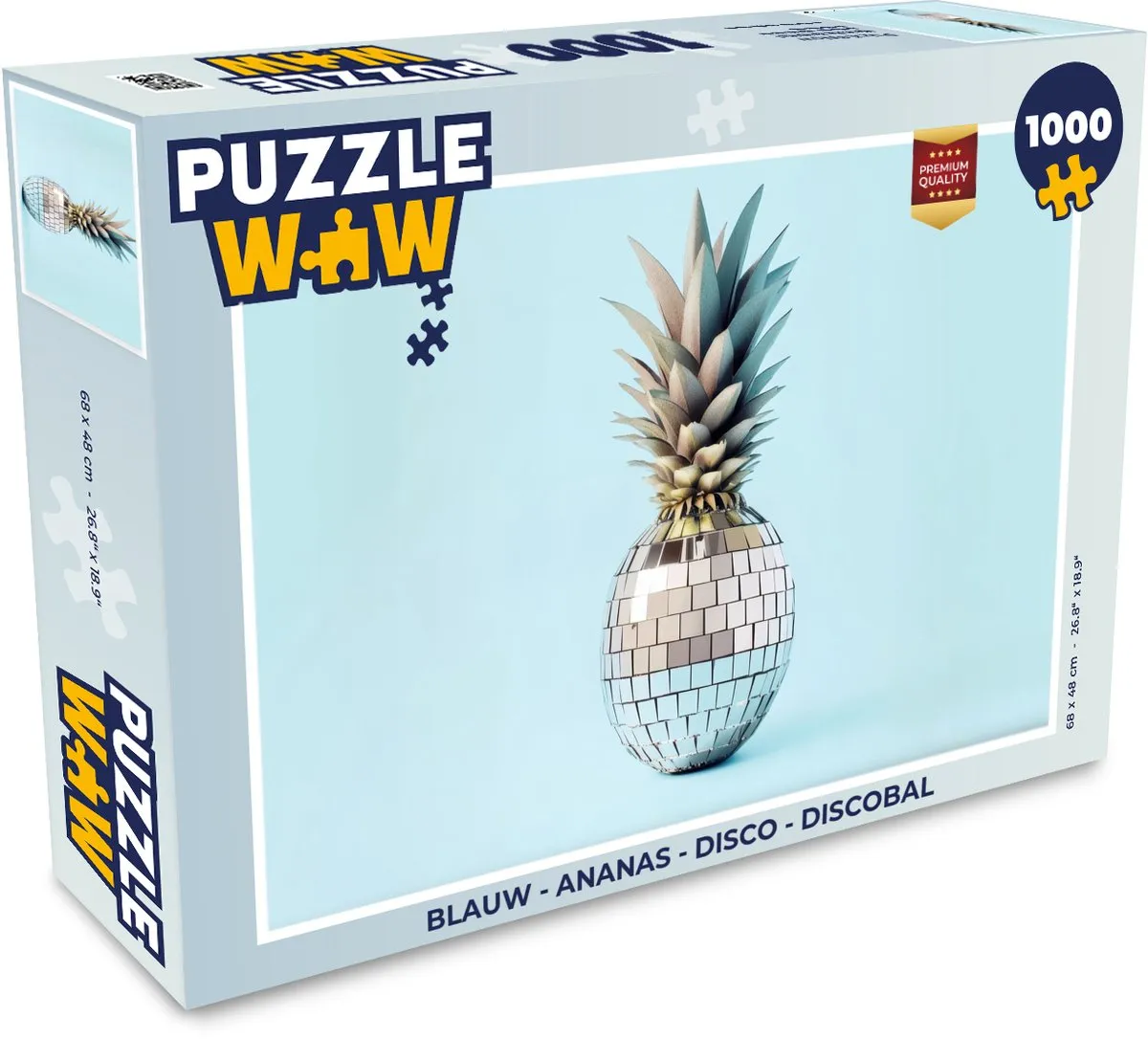 PuzzleWow Disco Ananas Legpuzzel 1000 Stuks