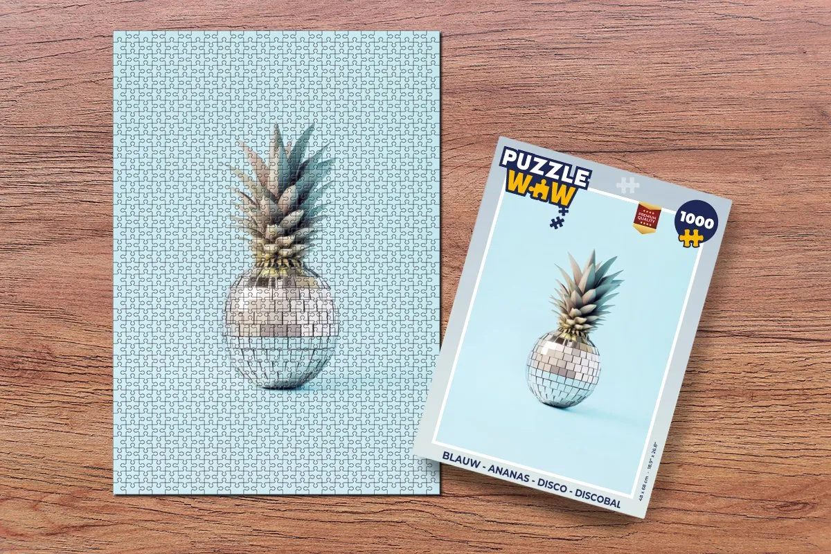 PuzzleWow Disco Ananas Legpuzzel 1000 Stuks