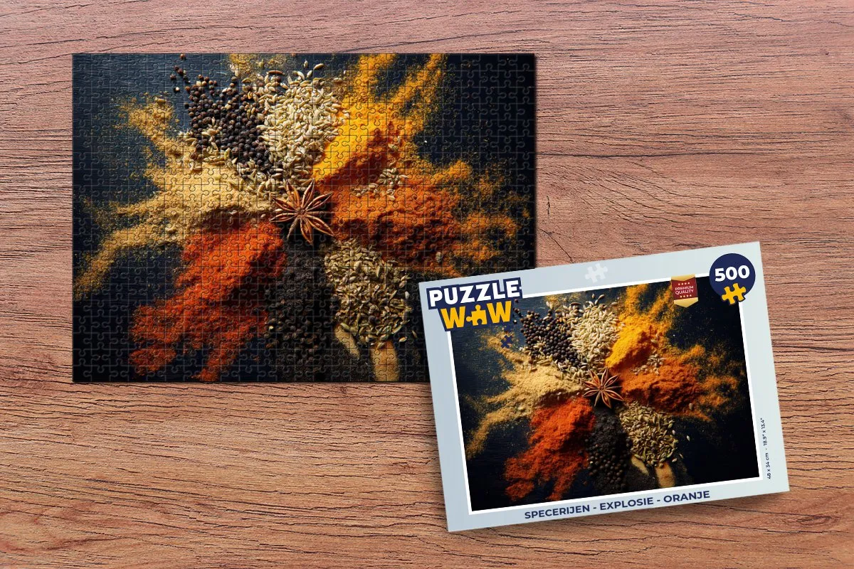 PuzzleWow Specerijen Explosie Legpuzzel 500 Stuks - Oranje