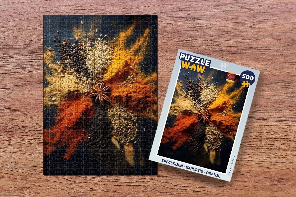 PuzzleWow Specerijen Explosie Legpuzzel 500 Stuks - Oranje