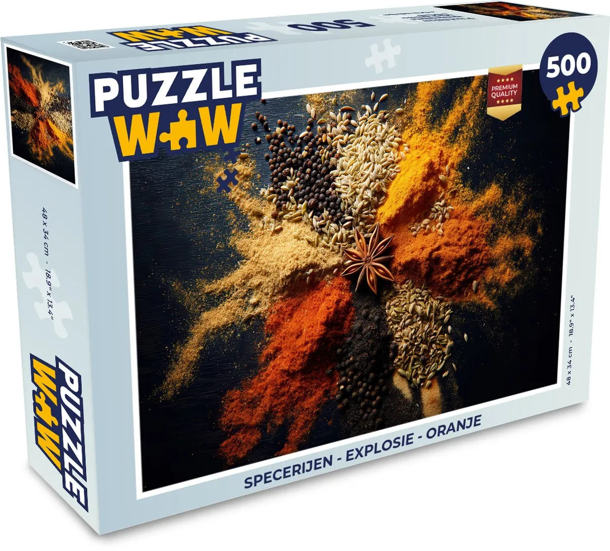 PuzzleWow Specerijen Explosie Legpuzzel 500 Stuks - Oranje