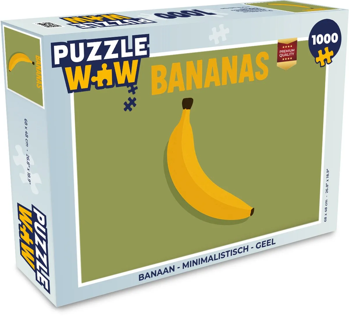 PuzzleWow Minimalistische Banaan Legpuzzel 1000 Stuks