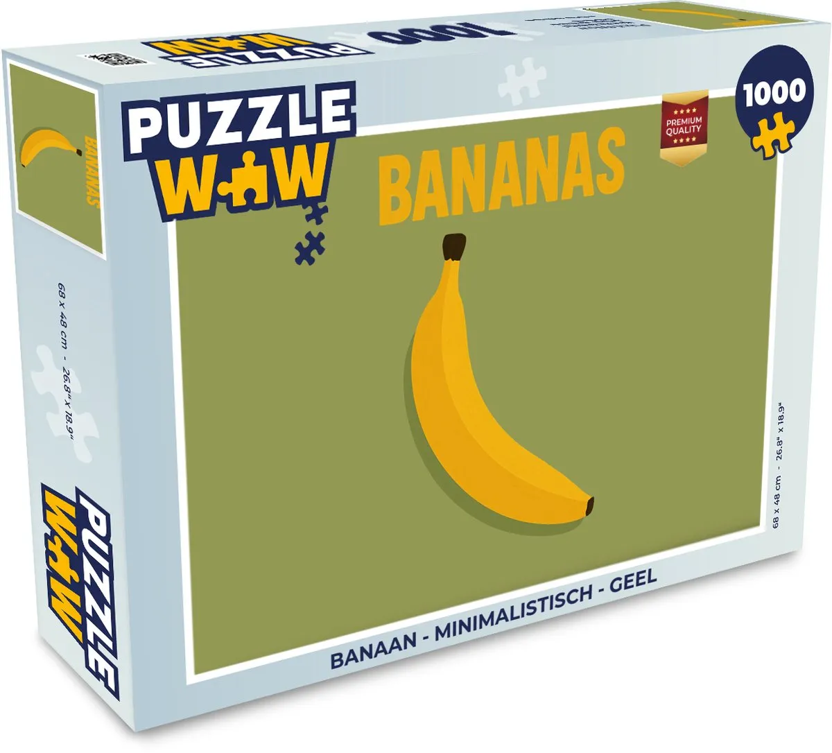 PuzzleWow Minimalistische Banaan Legpuzzel 1000 Stuks