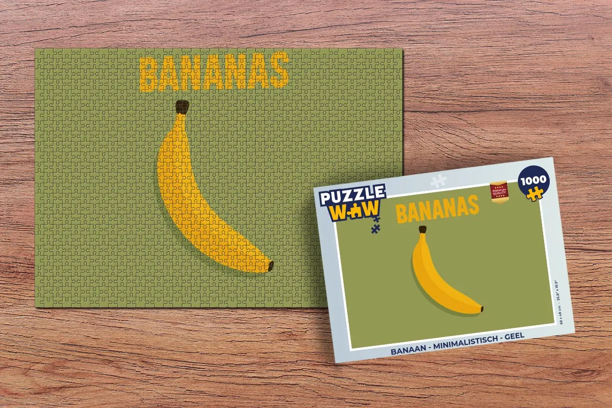 PuzzleWow Minimalistische Banaan Legpuzzel 1000 Stuks