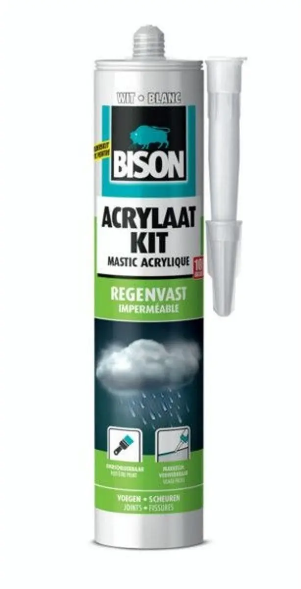 Bison Acrylaatkit Regenvast Wit 300ml