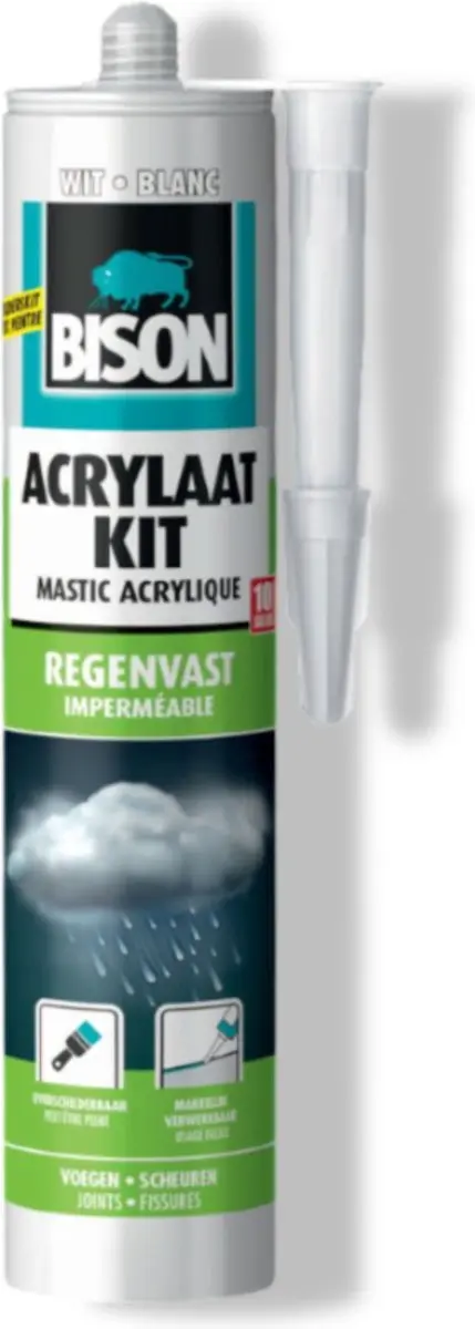 Bison Acrylaatkit Regenvast Wit 300ml