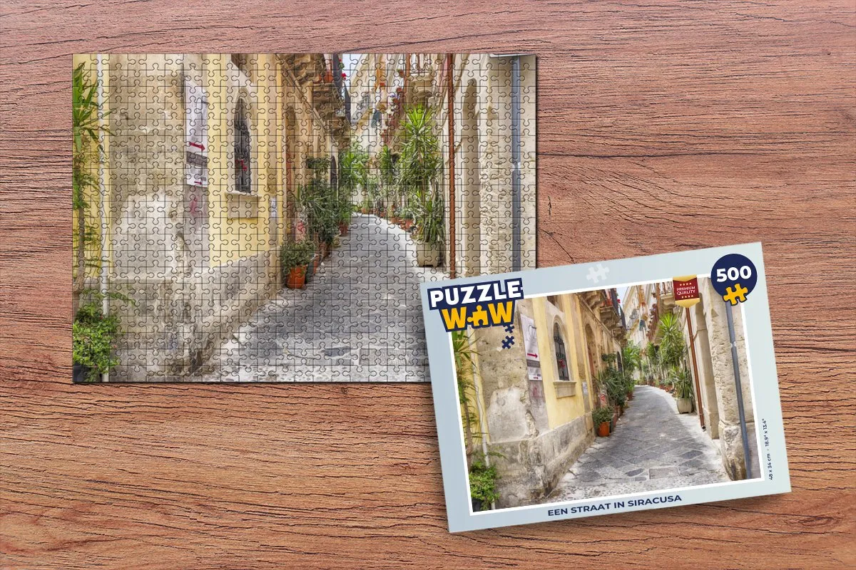 PuzzleWow Legpuzzel Een straat in Siracusa 500 Stuks