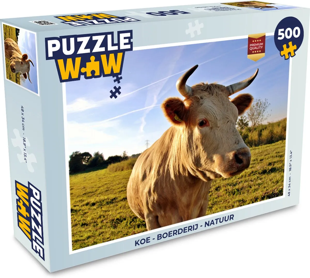 PuzzleWow Puzzel Koe Boerderij Natuur 500 Stuks