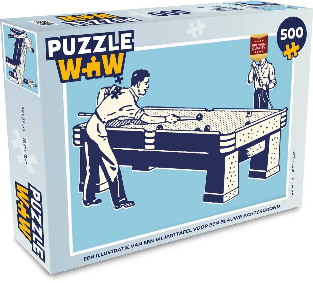 PuzzleWow Legpuzzel Biljarttafel Multicolor - 500 Stuks