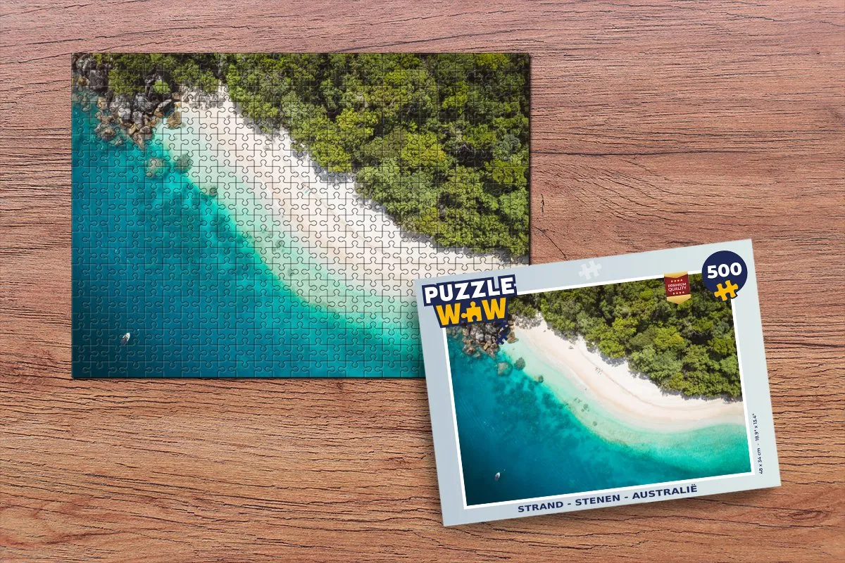 PuzzleWow Strand Legpuzzel 500 Stuks - Australië - Multicolor