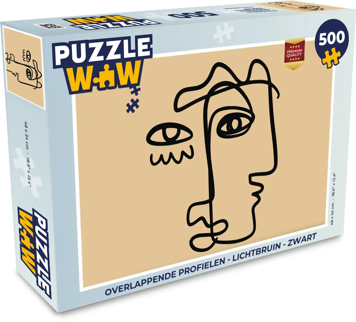 PuzzleWow Overlappende Profielen Legpuzzel 500 Stuks