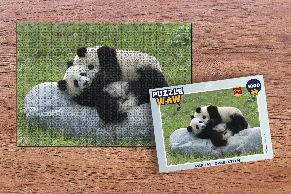 PuzzleWow Puzzel Pandas Legpuzzel 1000 Stuks - Multicolor