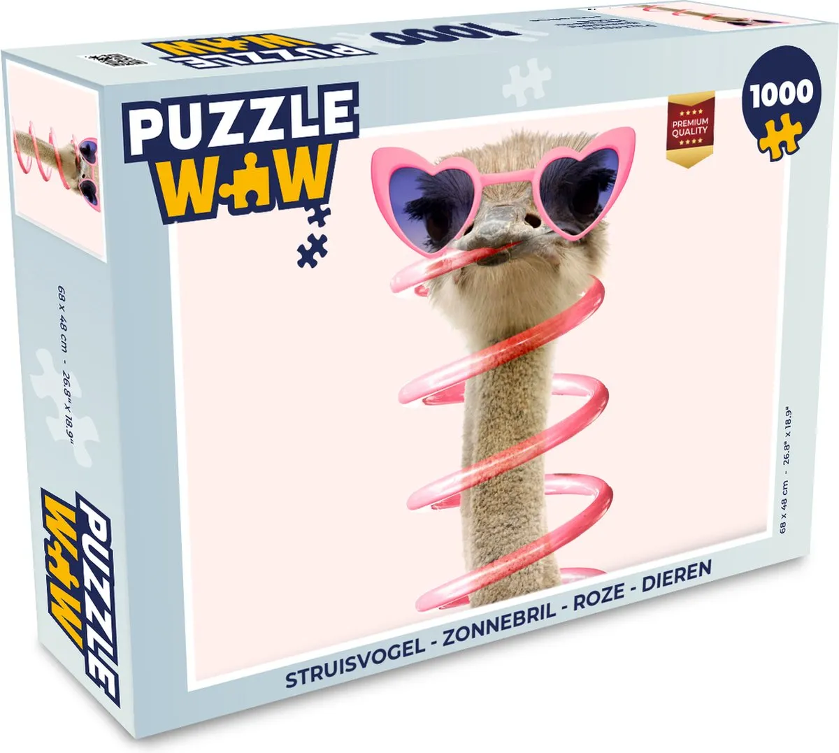 PuzzleWow Struisvogel Zonnebril Legpuzzel 1000 Stuks