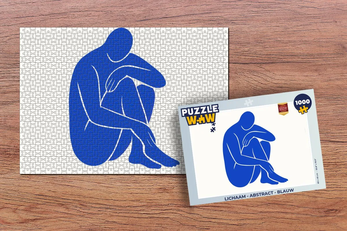 PuzzleWow Abstract Legpuzzel 1000 Stuks - Blauw