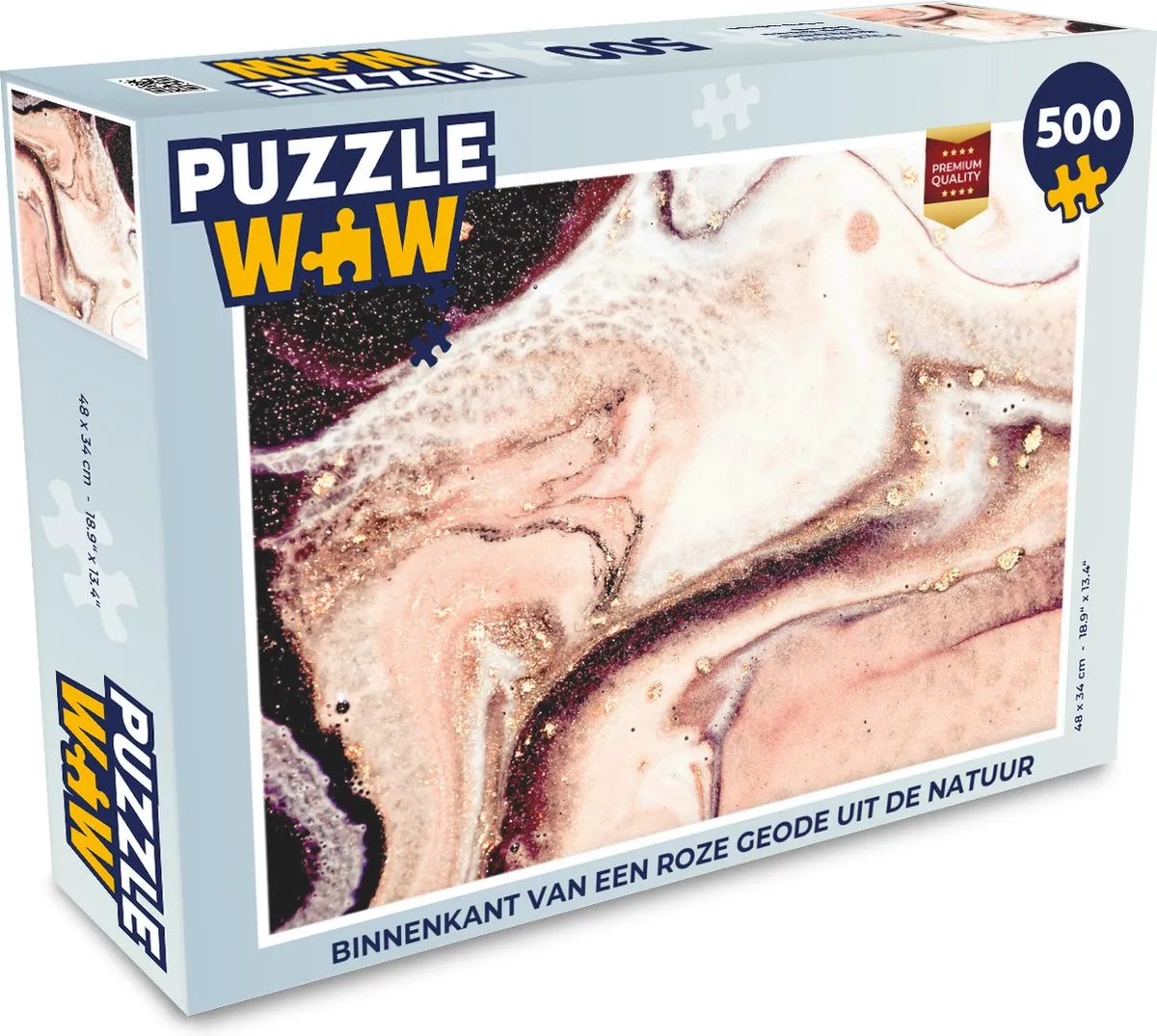 PuzzleWow Legpuzzel 500 Stuks - Multicolor - Marmerprint