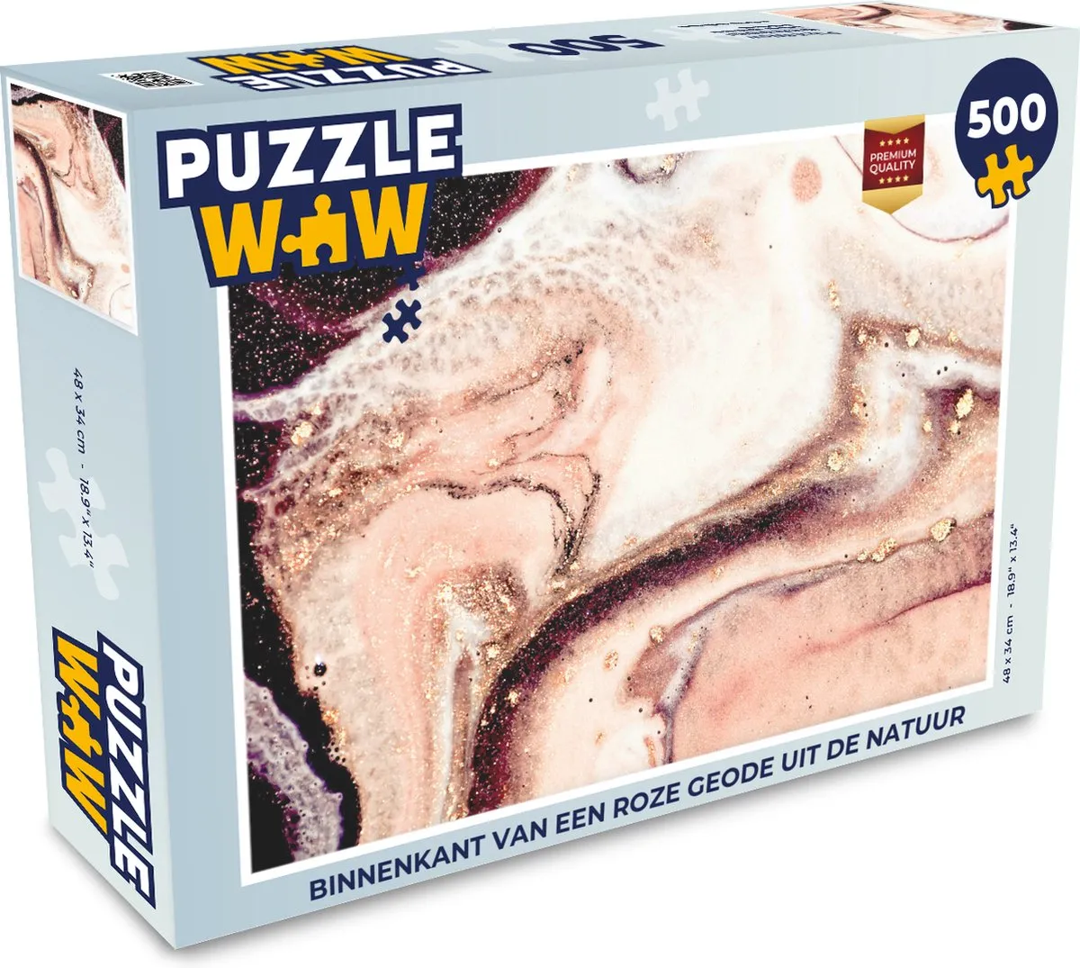 PuzzleWow Legpuzzel 500 Stuks - Multicolor - Marmerprint