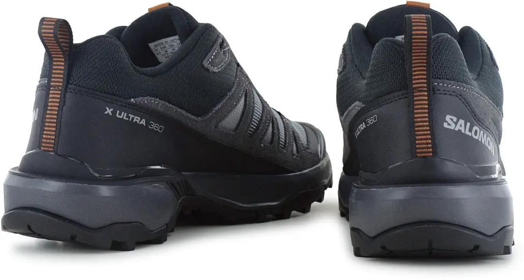 Salomon X Ultra 360 Leather Heren Wandelschoenen - 44 2/3 - Grijs/Donkergrijs/Zwart/Orange