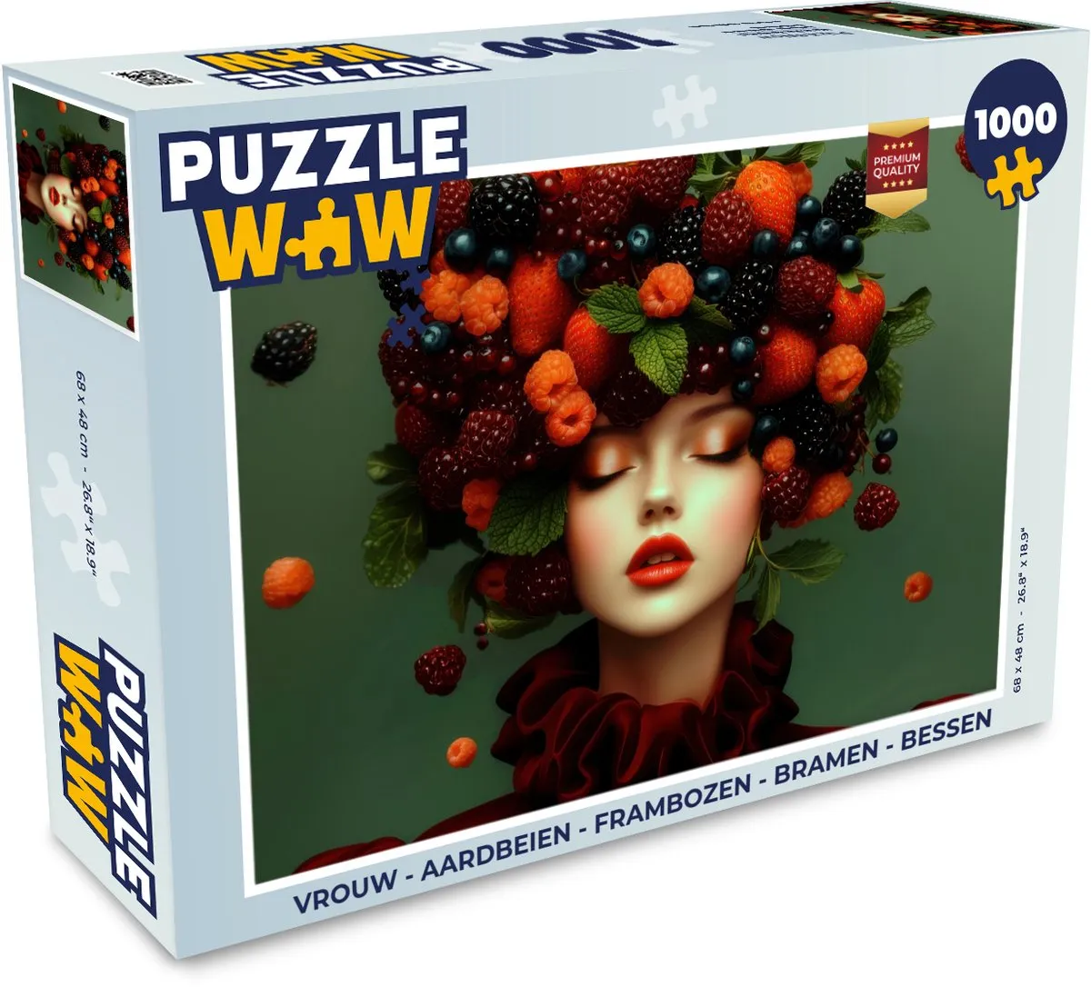 PuzzleWow Legpuzzel 1000 Stuks - Vrouw Bramen