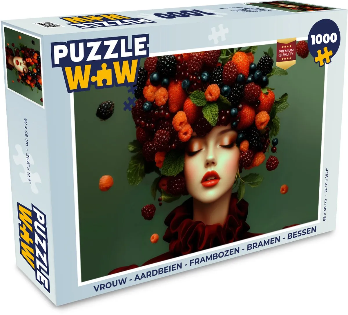 PuzzleWow Legpuzzel 1000 Stuks - Vrouw Bramen