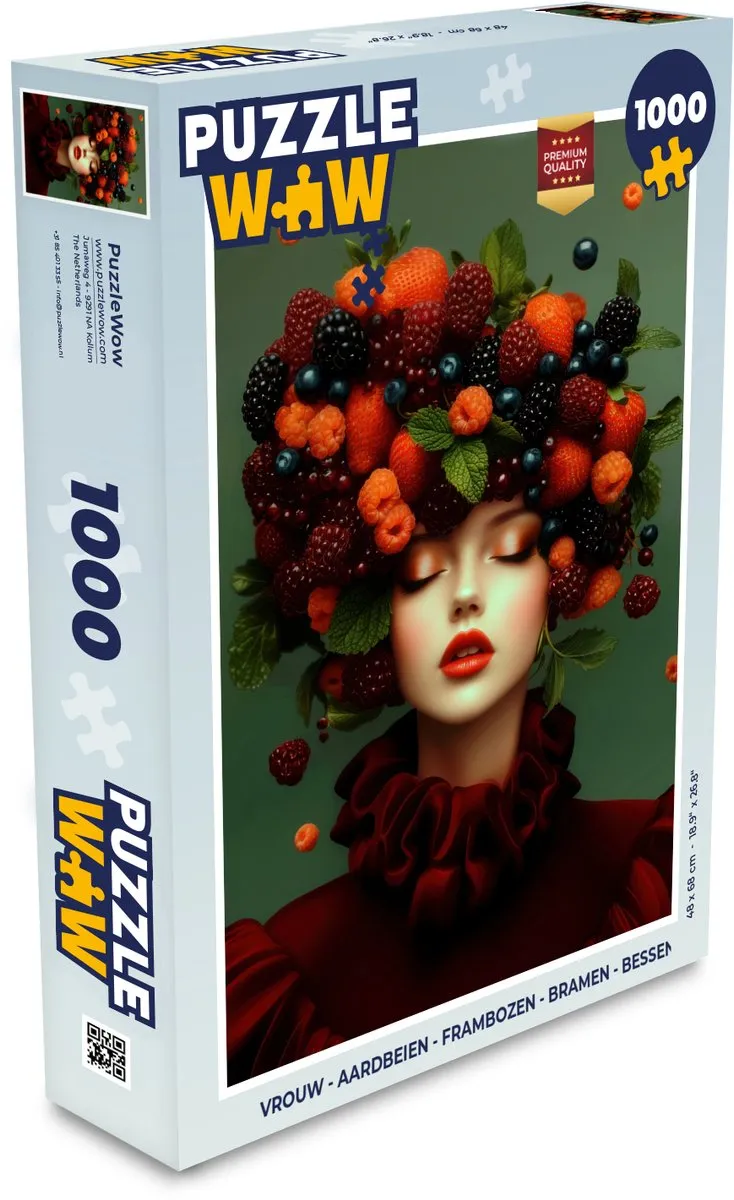 PuzzleWow Legpuzzel 1000 Stuks - Vrouw Bramen