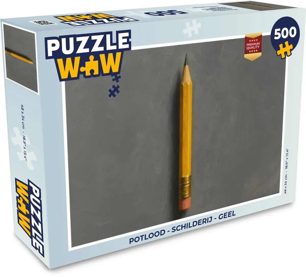 PuzzleWow Potlood Puzzel 500 Stuks - Geel