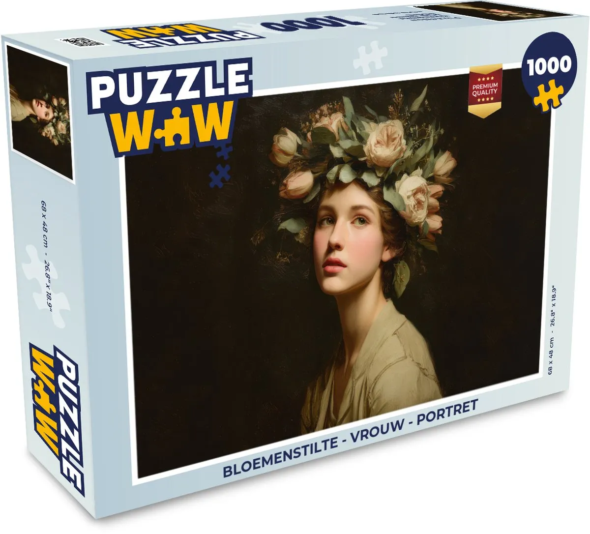 PuzzleWow Bloemenstilte Vrouw Portret Puzzel