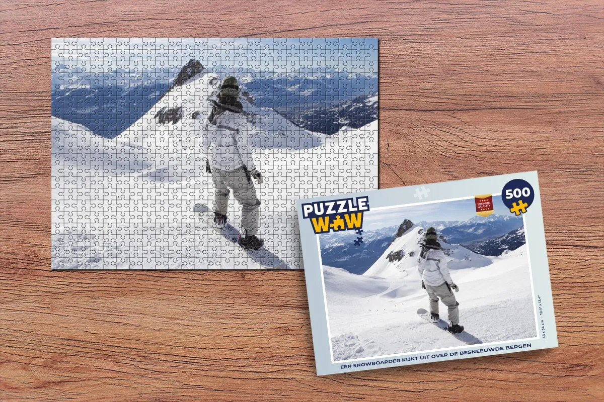 PuzzleWow Legpuzzel Snowboarder - 500 Stuks - Multicolor