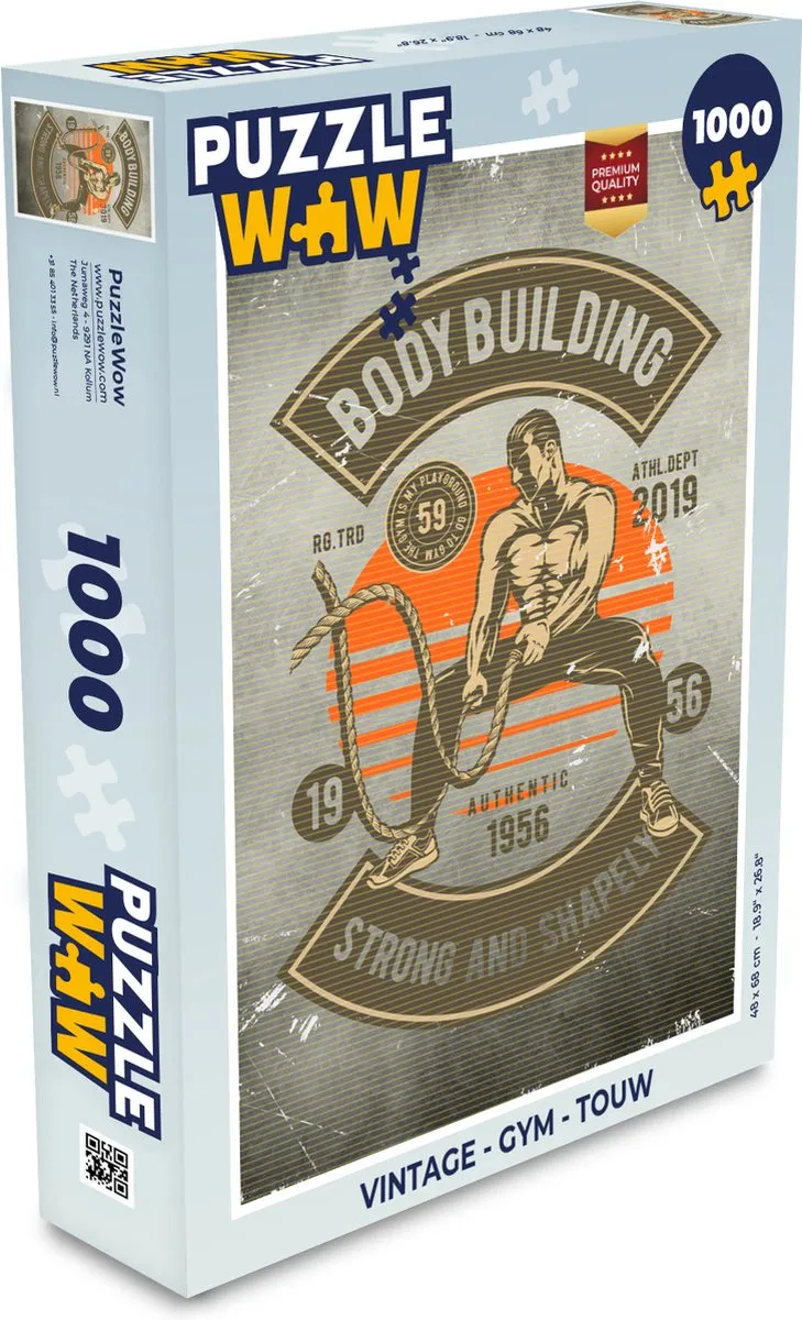 PuzzleWow Vintage Gym Touw Legpuzzel 1000 Stuks
