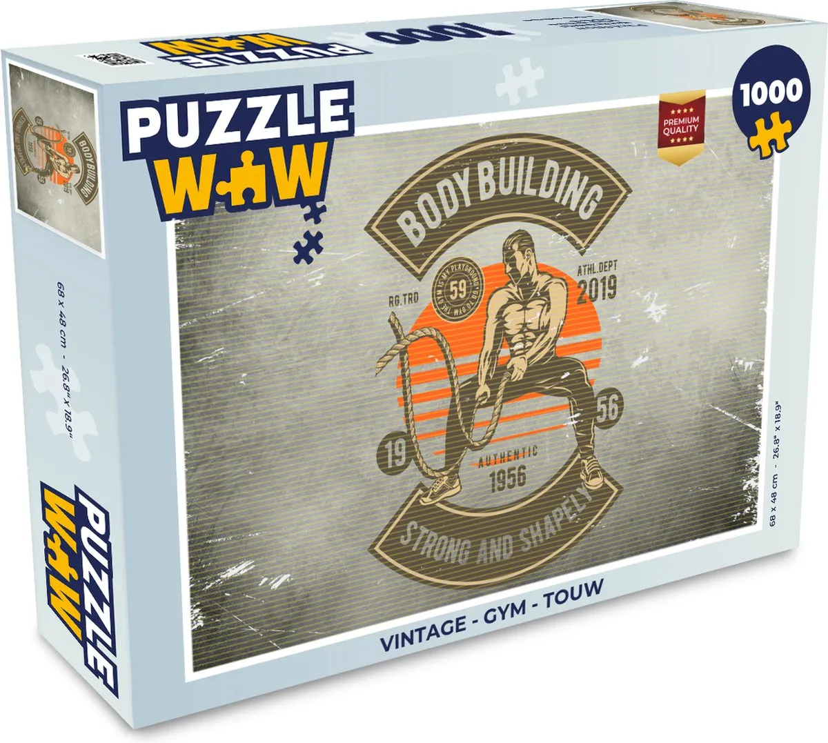 PuzzleWow Vintage Gym Touw Legpuzzel 1000 Stuks - Multicolor