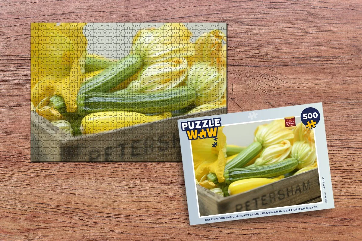PuzzleWow Legpuzzel Gele en groene courgettes 500 Stuks