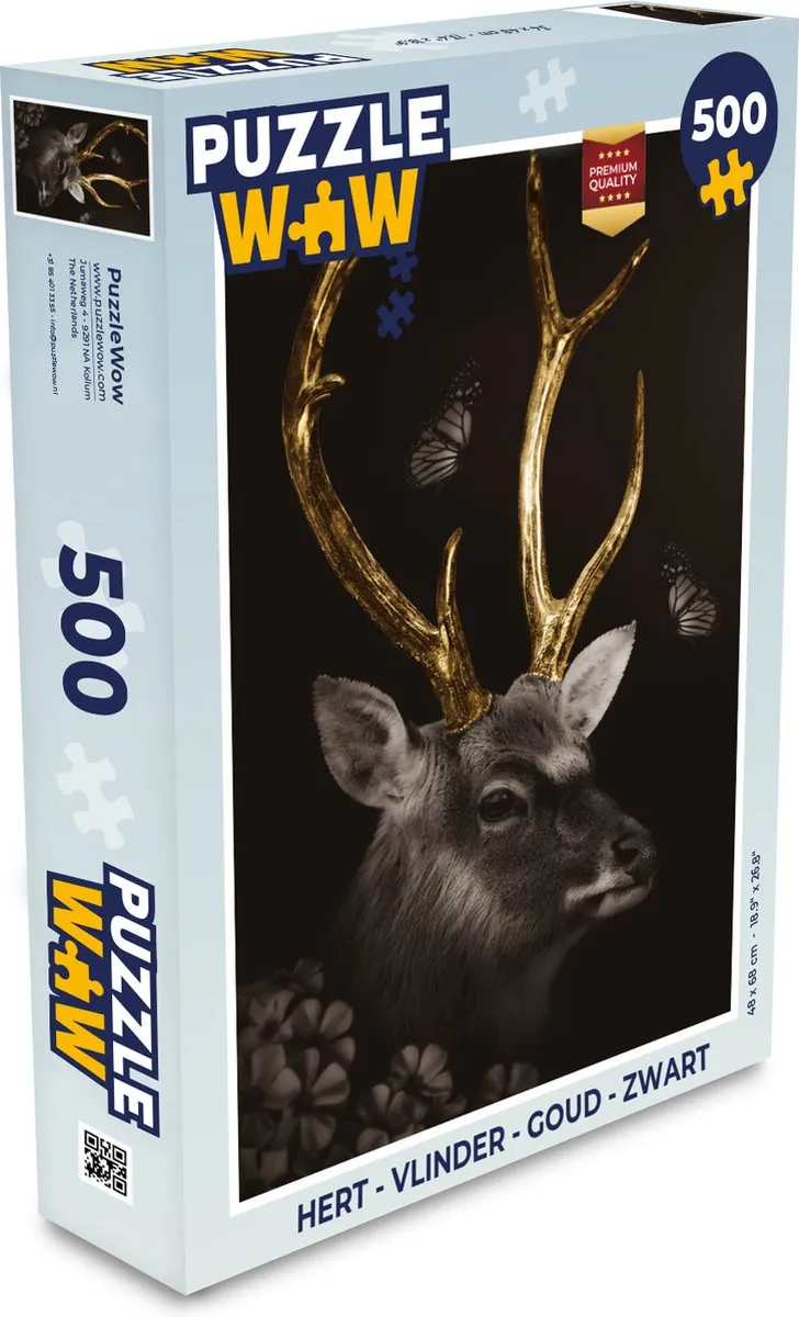 PuzzleWow Hert Vlinder Legpuzzel 500 Stuks