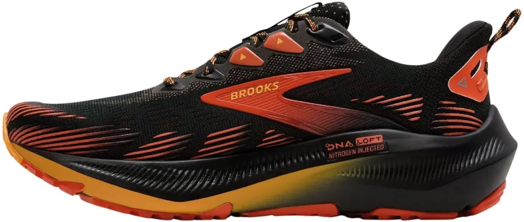 Brooks Ghost Trail Heren - Hardloop schoenen 43 - Zwart/Rood/Oranje
