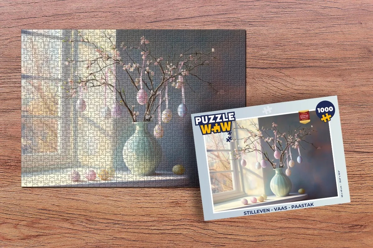 PuzzleWow Stilleven Paastak Legpuzzel 1000 Stuks - MPN 8721172700339