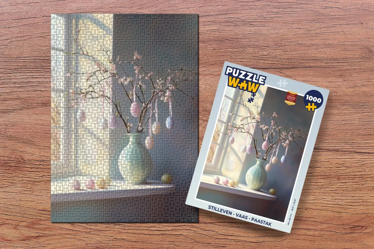PuzzleWow Stilleven Paastak Legpuzzel 1000 Stuks - MPN 8721172700339