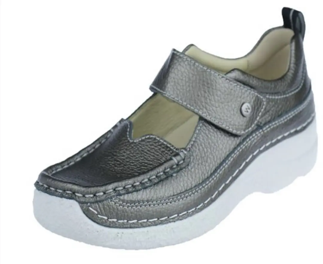 Wolky 0621471 Bandschoenen Dames - Grijs Leer - 39