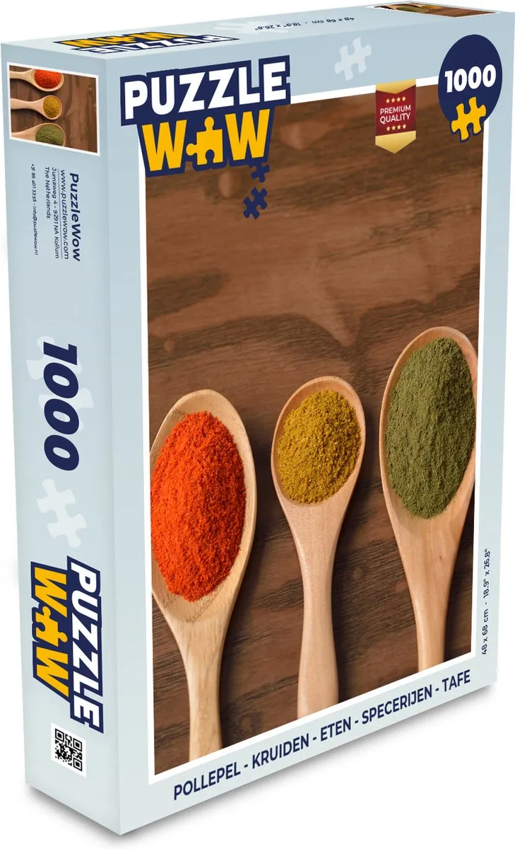 PuzzleWow Pollepel Kruiden Tafel Legpuzzel 1000 Stuks - Multicolor
