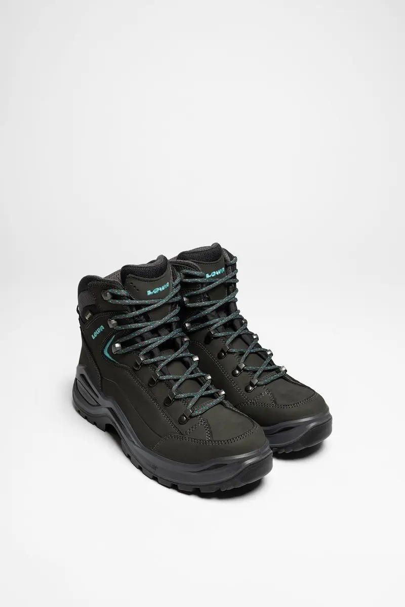 Lowa Renegade EVO GTX Mid Ws Dames - 39.5 - Asfalt/Turkoois