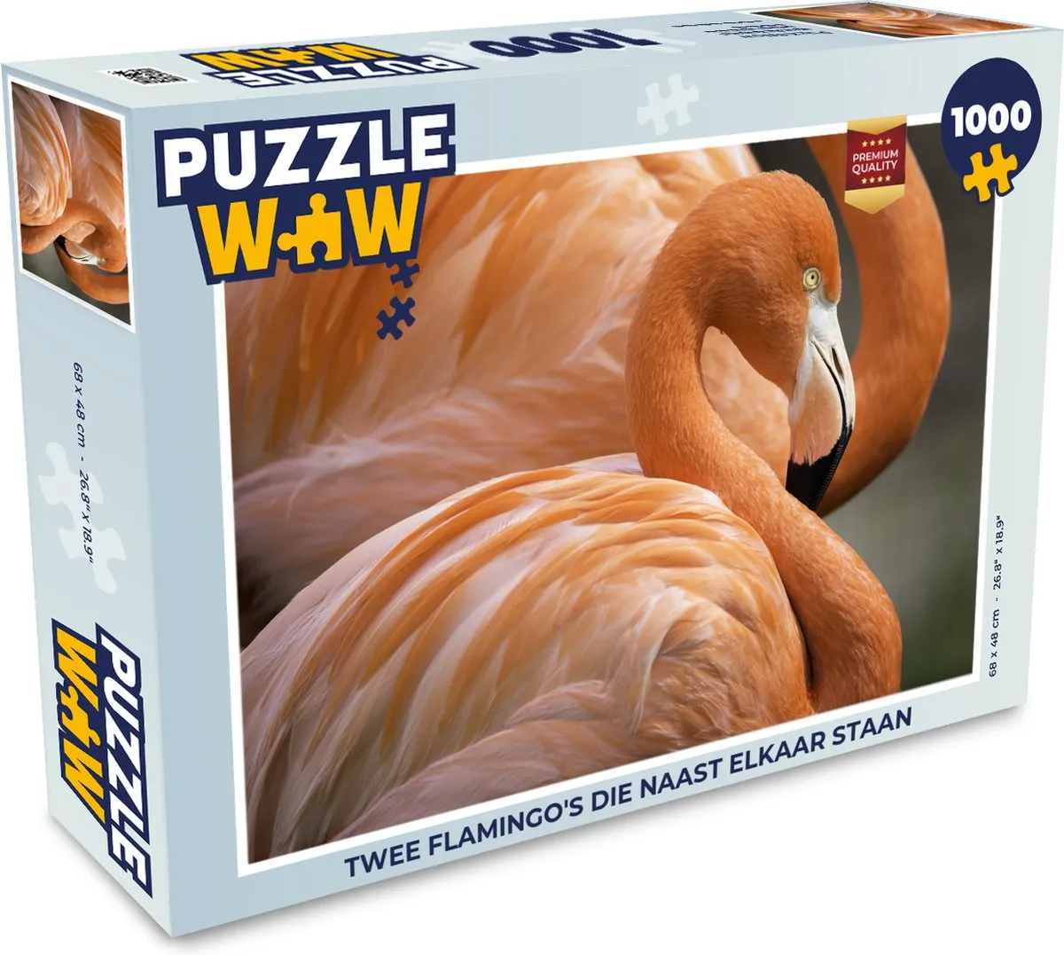 PuzzleWow Legpuzzel Twee Flamingo's 1000 Stuks