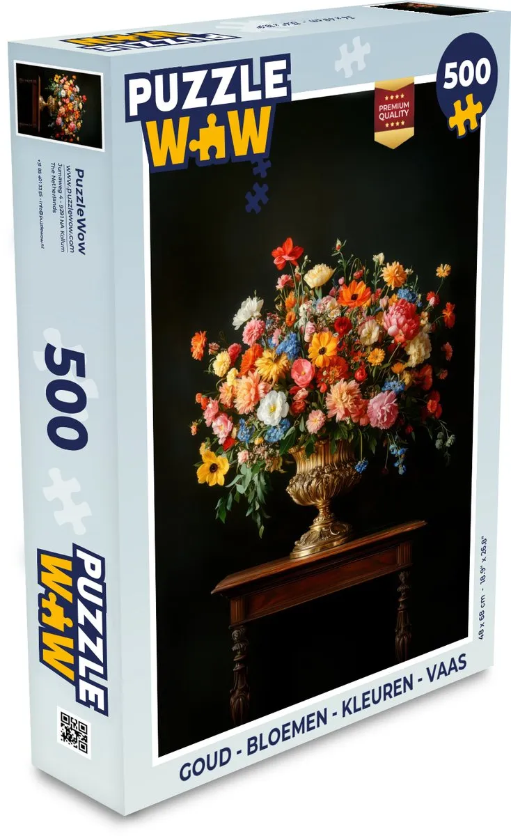 PuzzleWow Bloemen Vaas Legpuzzel 500 Stuks