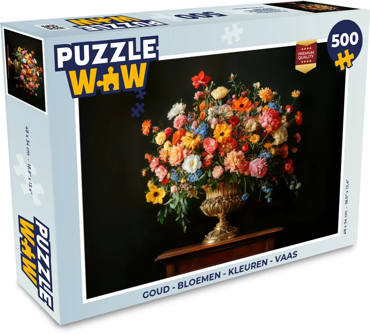 PuzzleWow Bloemen Vaas Legpuzzel 500 Stuks