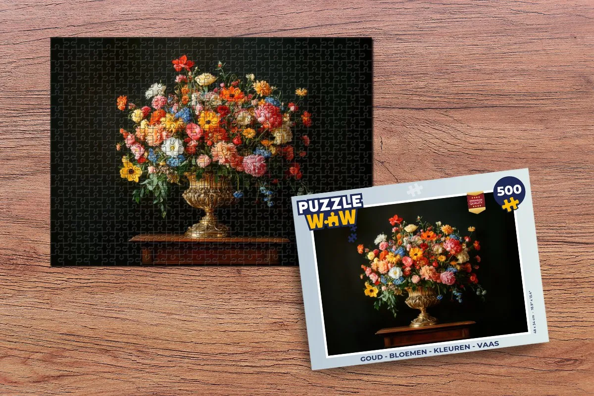 PuzzleWow Bloemen Vaas Legpuzzel 500 Stuks