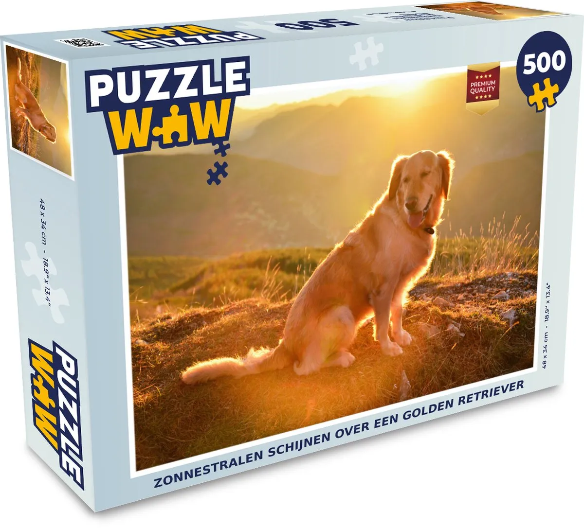 PuzzleWow Legpuzzel Golden Retriever 500 Stuks