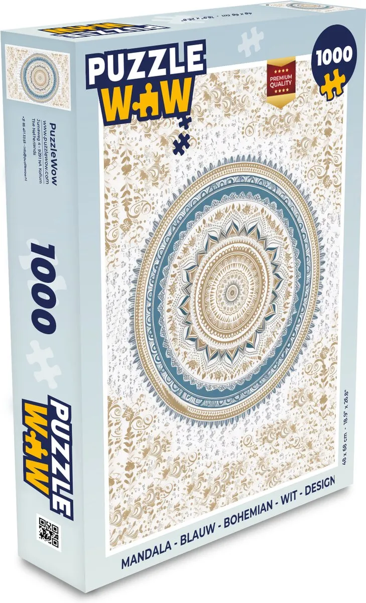 PuzzleWow Mandala Legpuzzel 1000 Stuks - Multicolor
