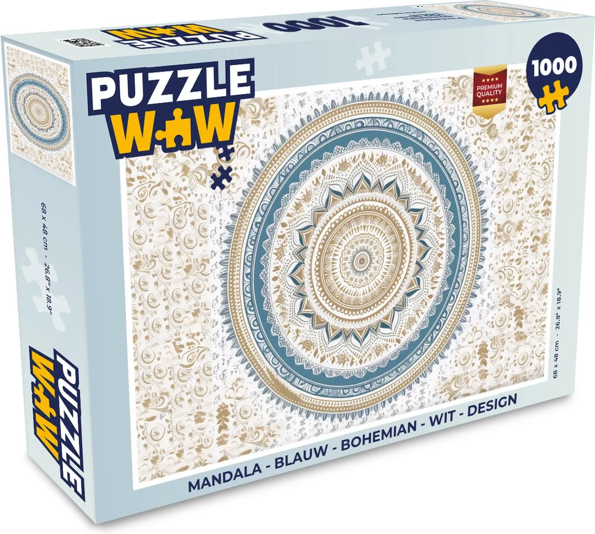 PuzzleWow Mandala Legpuzzel 1000 Stuks - Multicolor