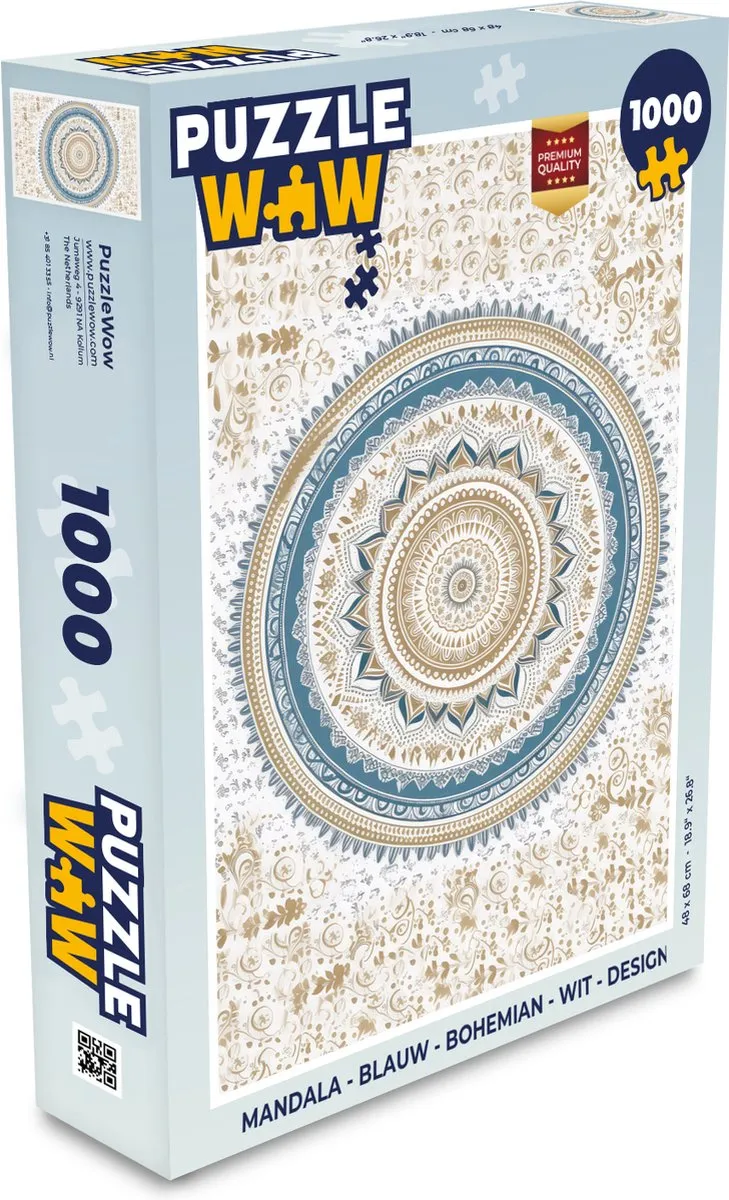 PuzzleWow Mandala Legpuzzel 1000 Stuks - Multicolor